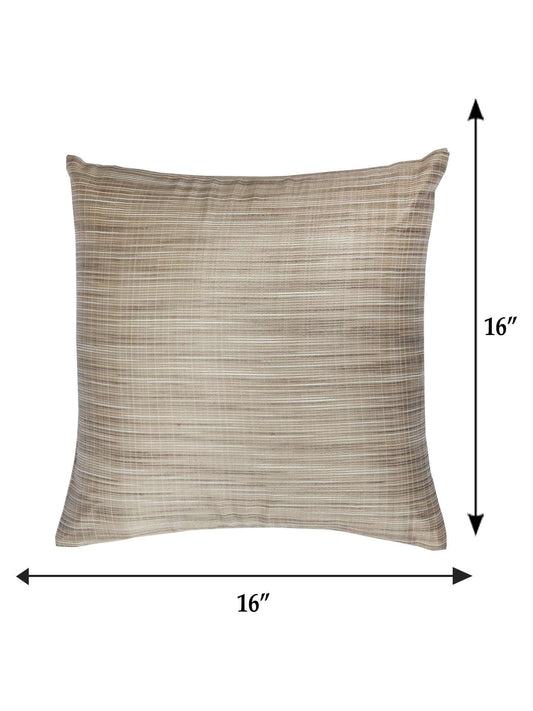 Cushion Cover for Sofa, Bed Brocade Silk | Beige - 16x16in(40x40cm) (Pack of 1)