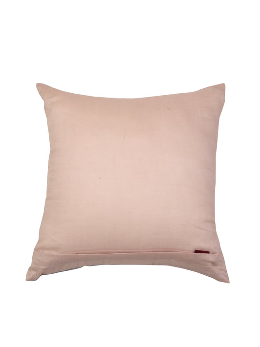 Cushion Cover Cotton Patchwork and Embroidery Motif Multi - 16inches X 16inches