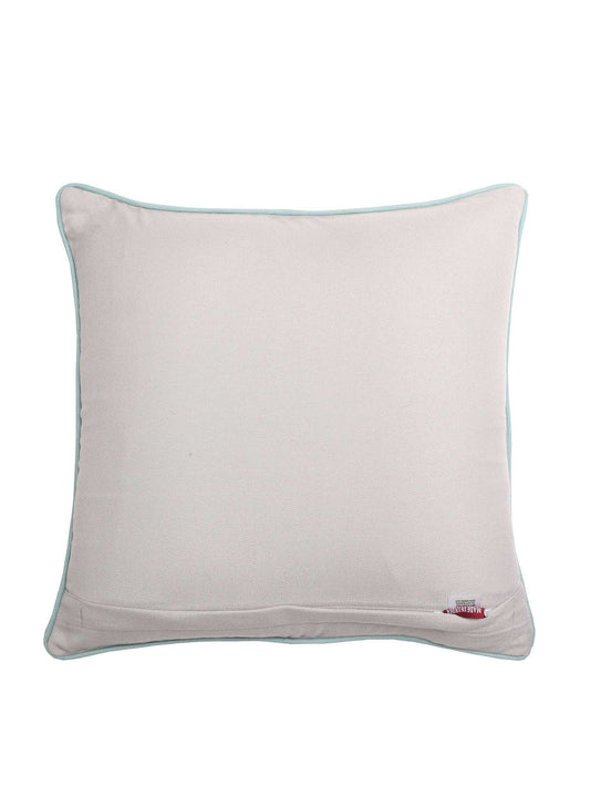 Cushion Cover Cotton Hand Embroidery Grey - 16inches X 16inches