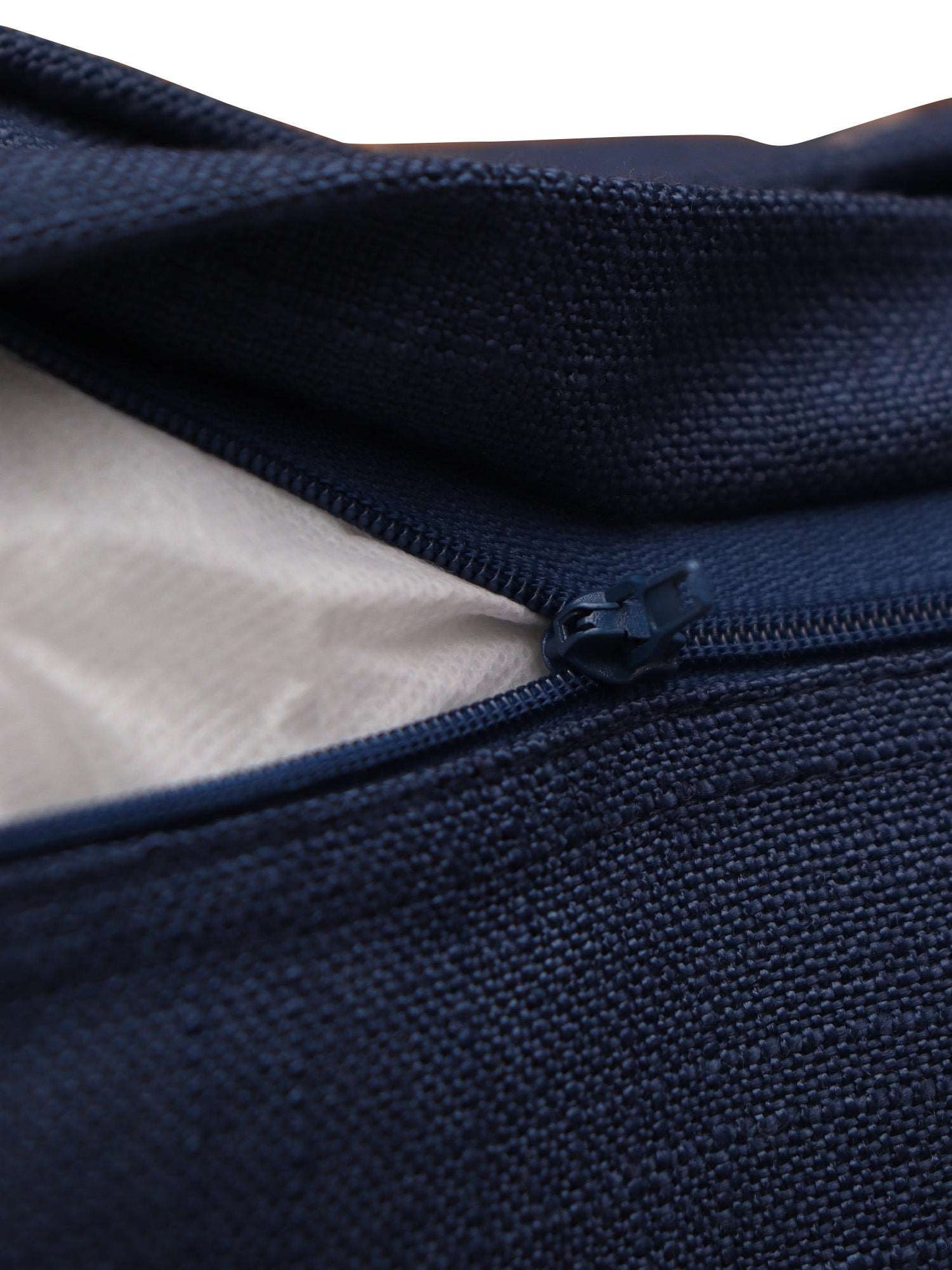 Cushion Cover Cotton Checks Pattern in Embroidery with Cord Piping Dark Blue - 16inches X 16inches