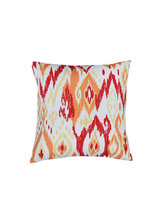 Cushion Cover for Sofa, Bed Poly Canvas Ikat Print | Red - 16x16in(40x40cm) (Pack of 1)