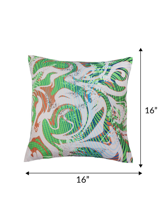 Cushion Cover for Sofa, Bed Poly Canvas Floral Print | Multi - 16x16in(40x40cm) (Pack of 1)