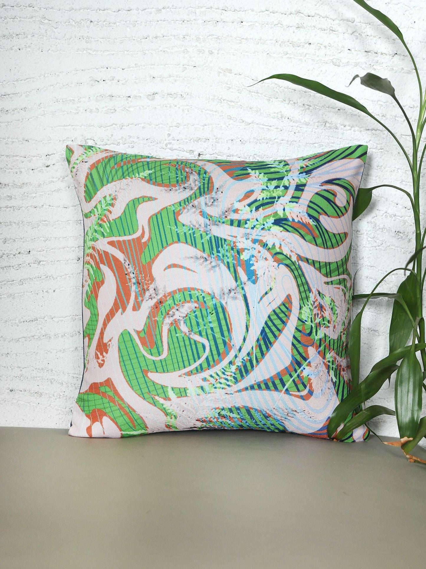 Cushion Cover for Sofa, Bed Poly Canvas Floral Print | Multi - 16x16in(40x40cm) (Pack of 1)