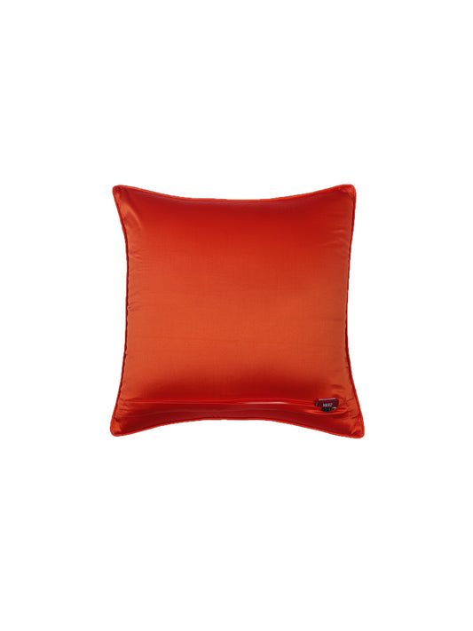 Cushion Cover for Sofa, Bed | Cotton Polyester| Floral Design | Hand Embroidery with Cord Piping | Multicolor - 16x16in(40x40cm) (Pack of 1)