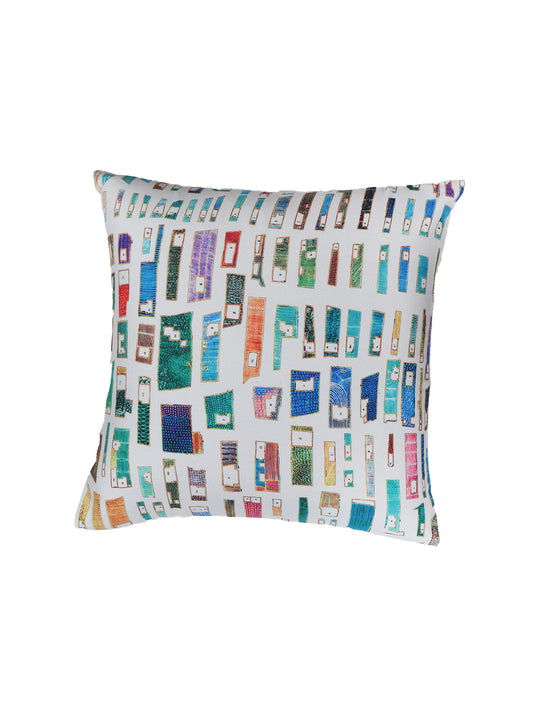 Cushion Cover with Printed Contemporary Art - Polycanvas | Multicolor - 16x16in(40x40cm) (Pack of 1)