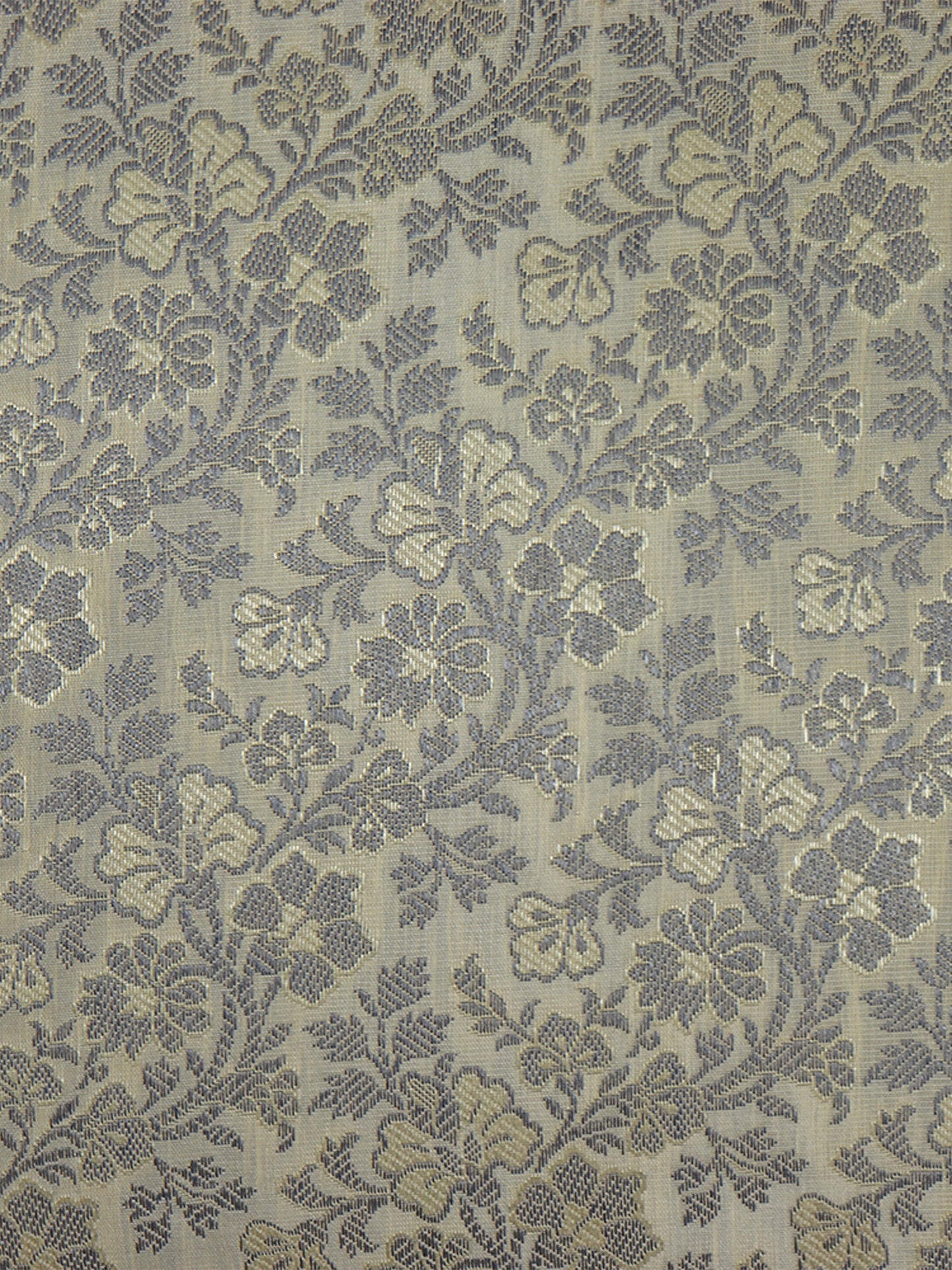 ZEBA World Square Cushion Cover for Sofa, Bed | Banarasi Brocade Silk - Floral Weave with Cord Piping| Grey - 16x16in(40x40cm) (Pack of 1)