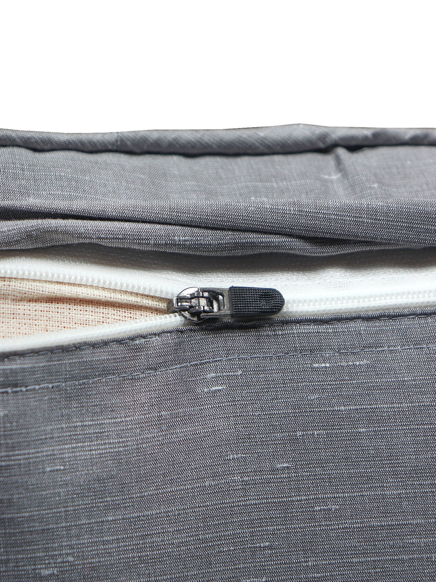 ZEBA World Square Cushion Cover for Sofa, Bed | Banarasi Brocade Silk - Floral Weave with Cord Piping| Grey - 16x16in(40x40cm) (Pack of 1)