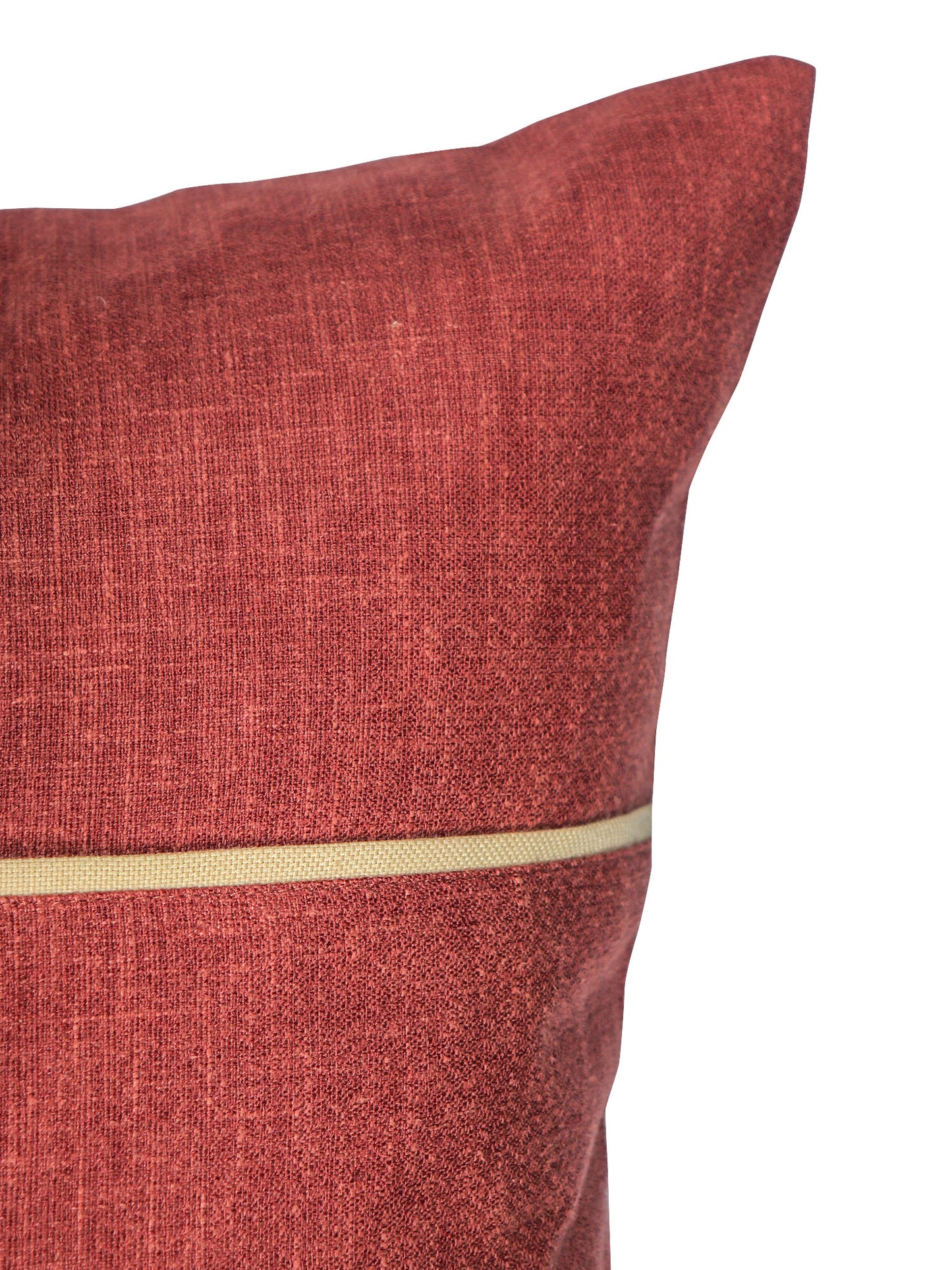 ZEBA World Eurosham Square Cushion Cover for Sofa, Bed | Flat Piping - Cotton Blend | Rust - 24x24in(61x61cm) (Pack of 1)