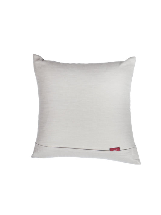 Mushroom Brown Floral Cushion Cover 16x16in | Premium Cotton Blend | Zeba World