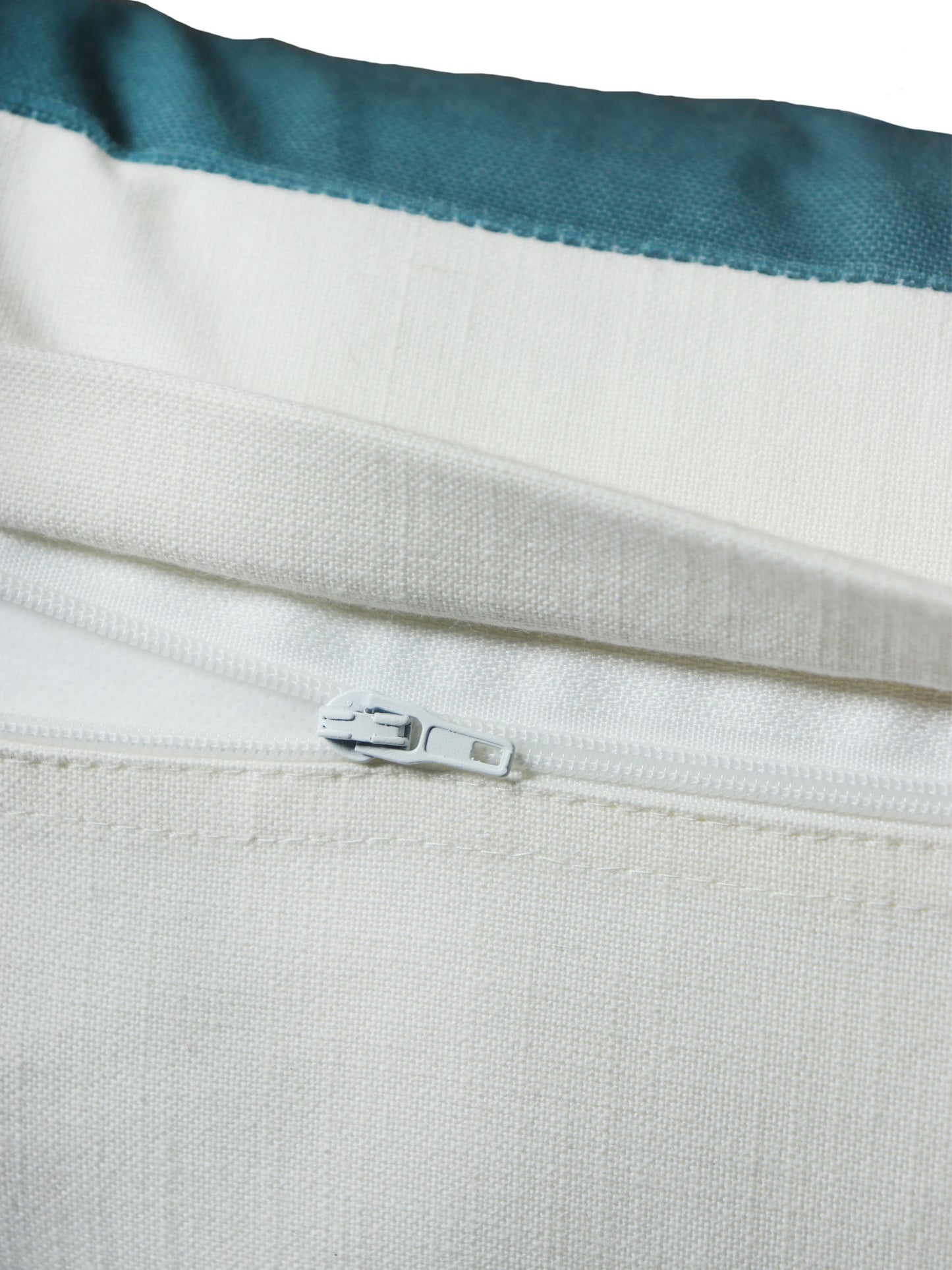 Cushion Cover for Sofa, Bed | Cotton Polyester| Geometric Design | Hand Embroidery | Teal Blue - 12x22in(30x56cm) (Pack of 1)