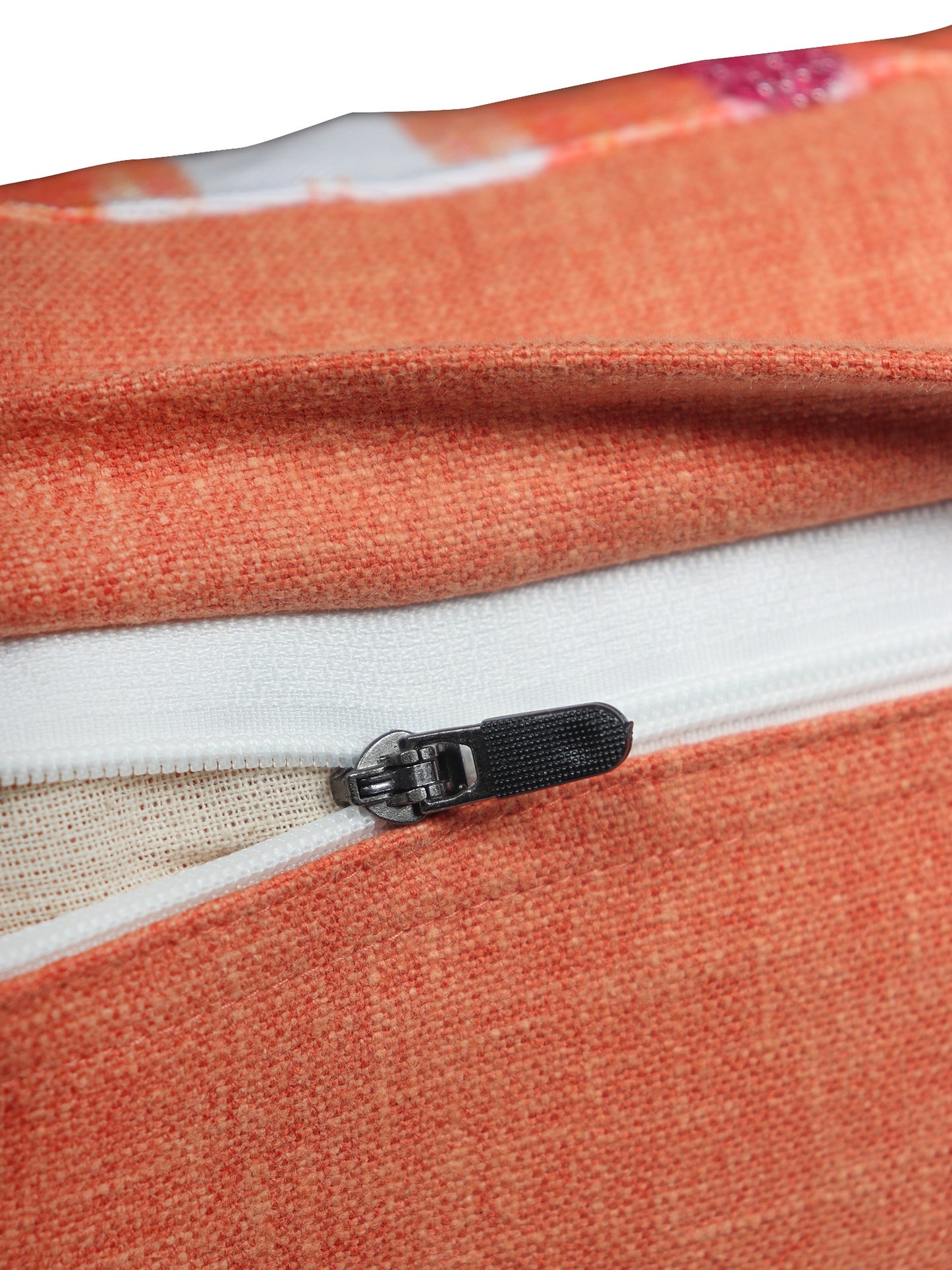 Cushion Cover with Modern Ikat Print with Hand Embroidery - Polycanvas | Multicolor - 16x16in