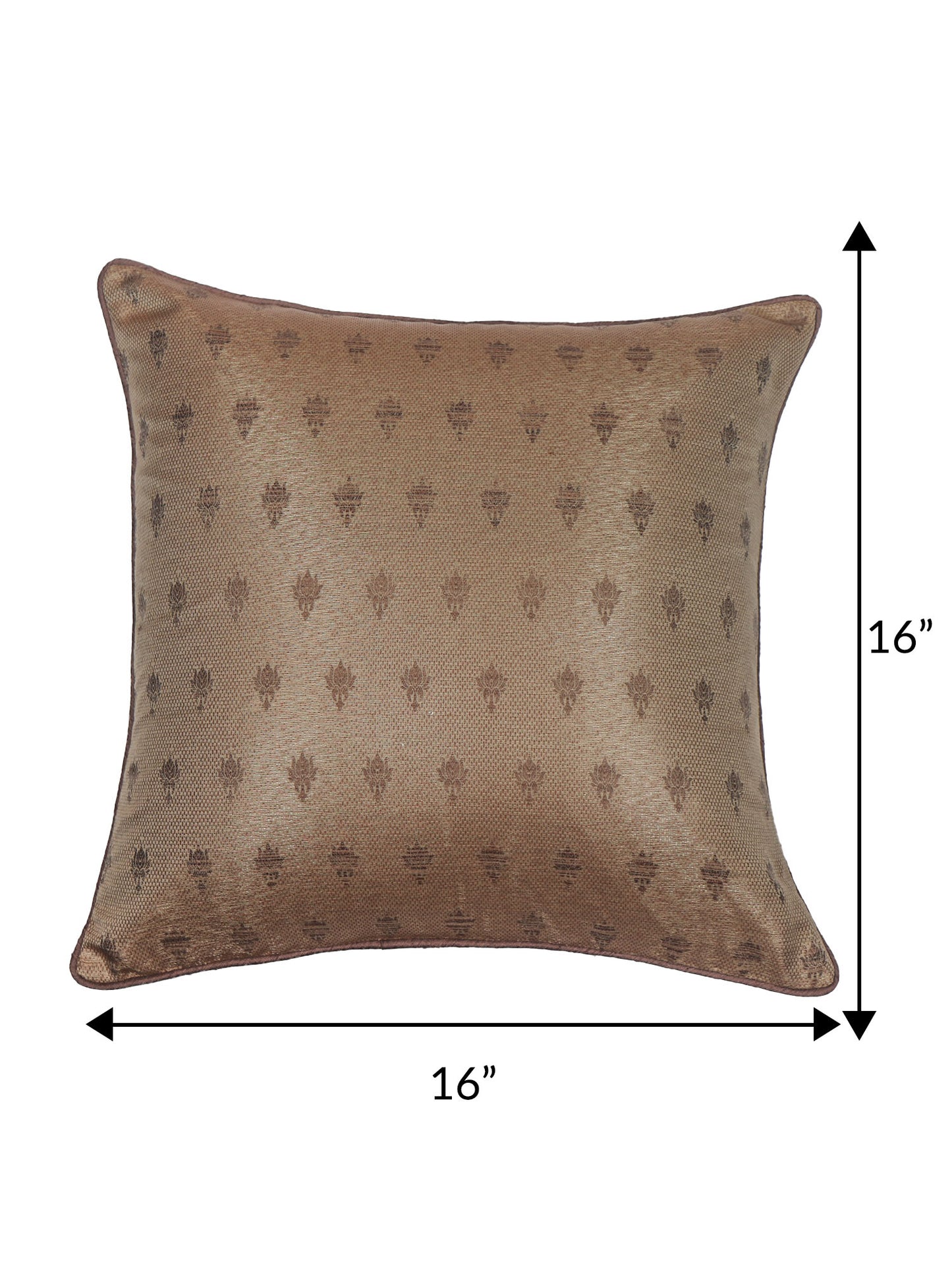 ZEBA World Square Cushion Cover for Sofa, Bed | Banarasi Brocade Silk - Floral Weave with Cord Piping| Multi - 16x16in(40x40cm) (Pack of 2)