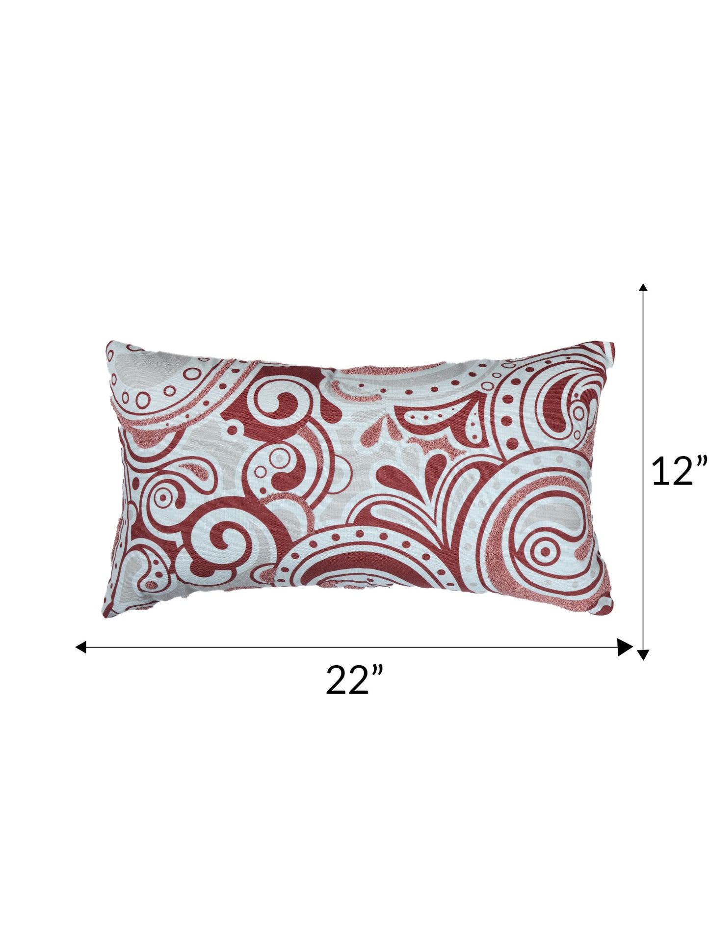 Hand Embroidered Cushion Cover - Luxe Collection | Sofa, Bedroom, Couch | Polycanvas Printed Floral Design with Embroidery - Rust - 12x22 inch (30x56 cms) (Pack of 1)