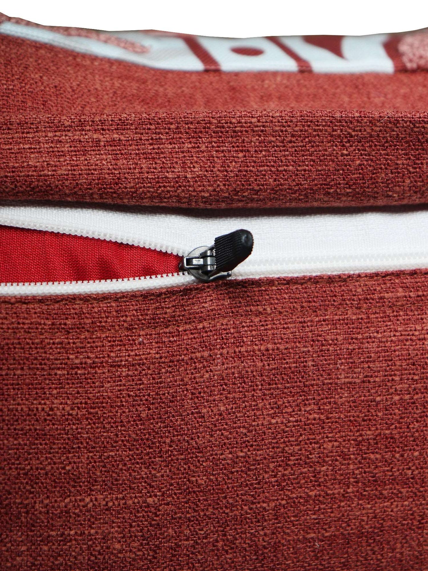 ZEBA World Hand Embroidered Cushion Cover - Luxe Collection | Sofa, Bedroom, Couch | Polycanvas Printed Floral Design with Embroidery - Rust - 12x22 inch (30x56 cms) (Pack of 1)