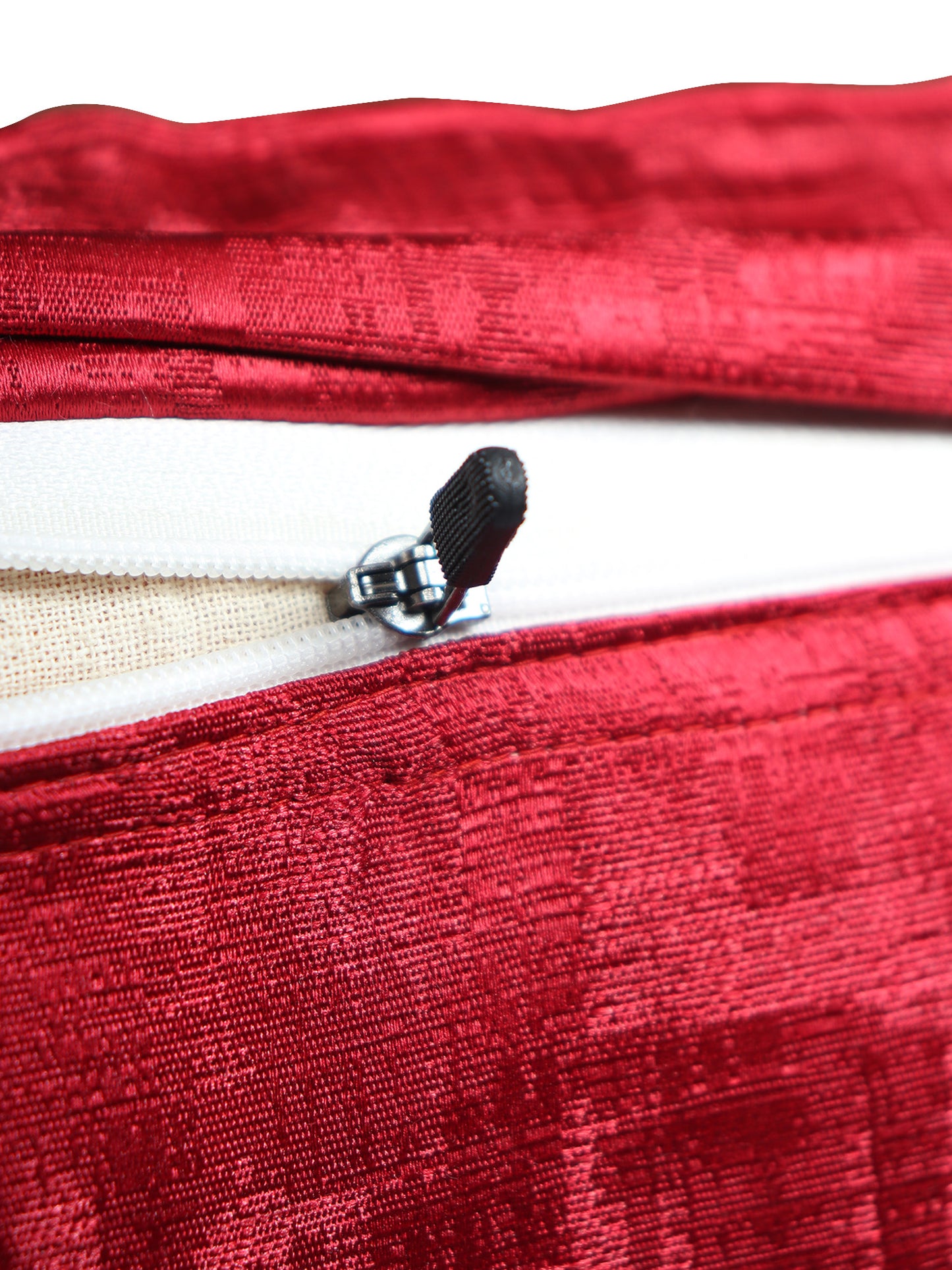 ZEBA World Christmas Reindeer Cushion Cover for Sofa, Bed | Riendeer in Towel Embroidery - Polyester | Dual Tone Red - 16x16in (40x40cm) (Pack of 1)