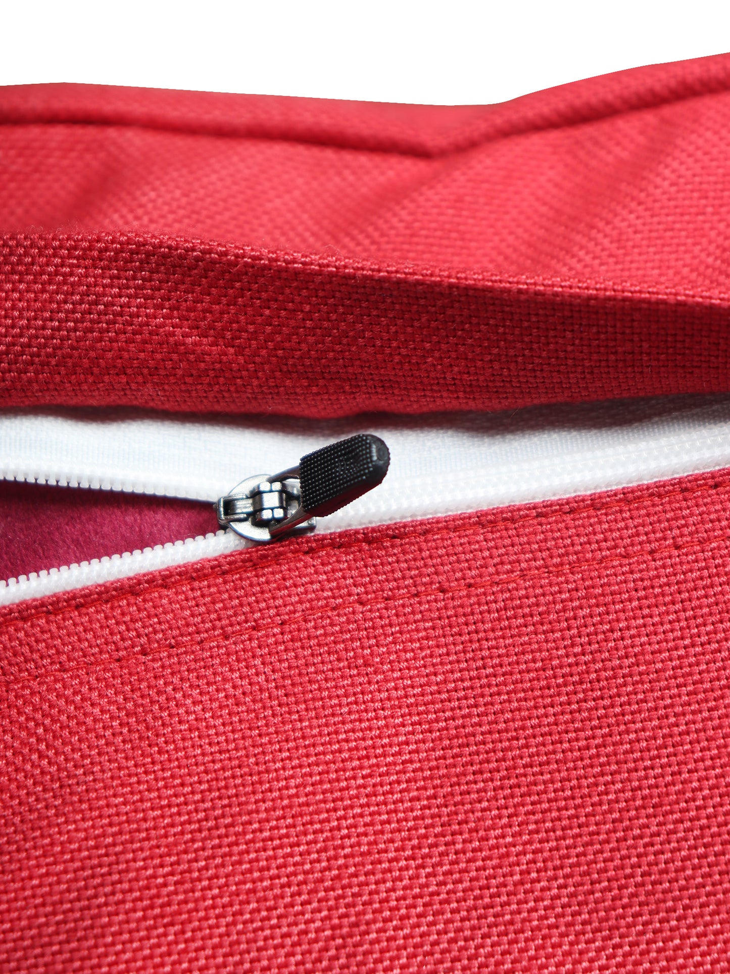 ZEBA World Christmas Cushion Cover for Sofa, Bed | Floral Outline Embroidery - Polycanvas | Red - 16x16in (40x40cm) (Pack of 1)