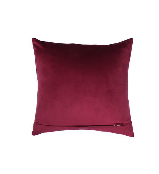 Hand Embroidered Velvet Cushion Cover - Luxe Collection | Patchwork with Floral Embroidery - Multicolor - 16x16 inch