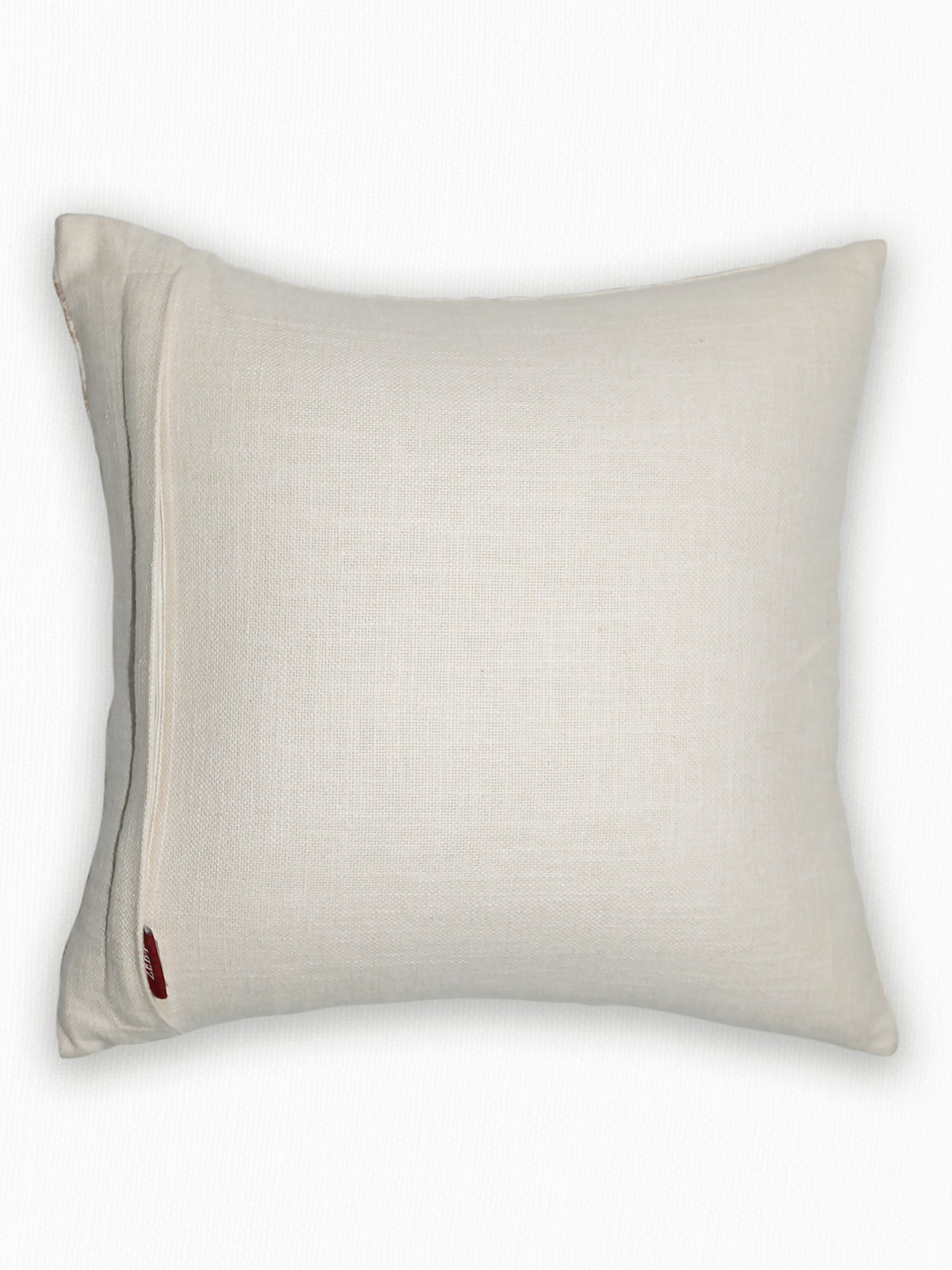 Hand Embroidered Luxe Collection Cushion Cover | Towel Embroidery Parallel Lines Off White - 16x16 Inches