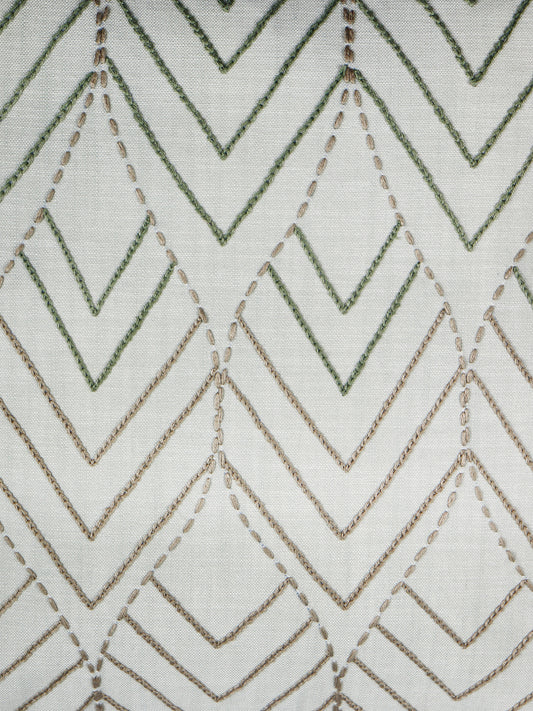 Hand Embroidered Cushion Cover | Chawal Taka on Leaves Pattern Mint Green - 16 x 16 Inches