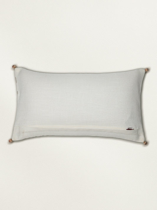 Hand Embroidered Cushion Cover | Aari (Towel Embroidery Linen 12x22 - 12x22 Inches