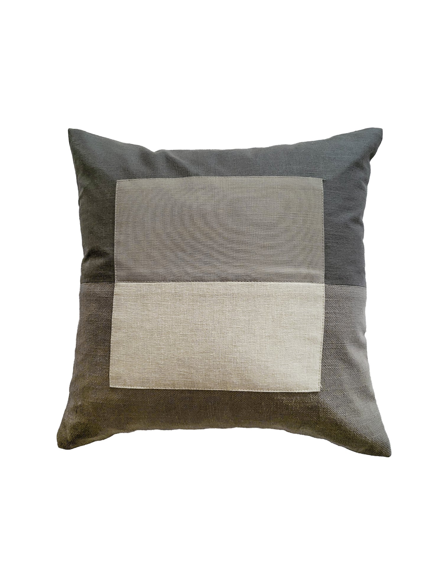 ZEBA Cushion Cover - Luxe Collection | Sofa, Bedroom, Couch | Patchwork | Grey - Poly Cotton | 16x16 inch (40x40 cms) (Pack of 1)