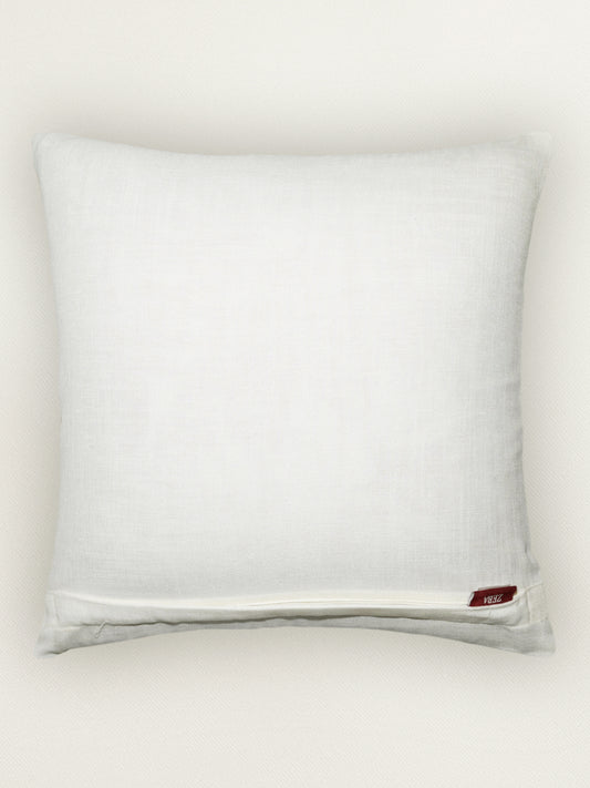 Polyester Blend Multicolour Cushion Cover- Applique Patchwork + Hand Embroidery 16x16 inch Set of 1