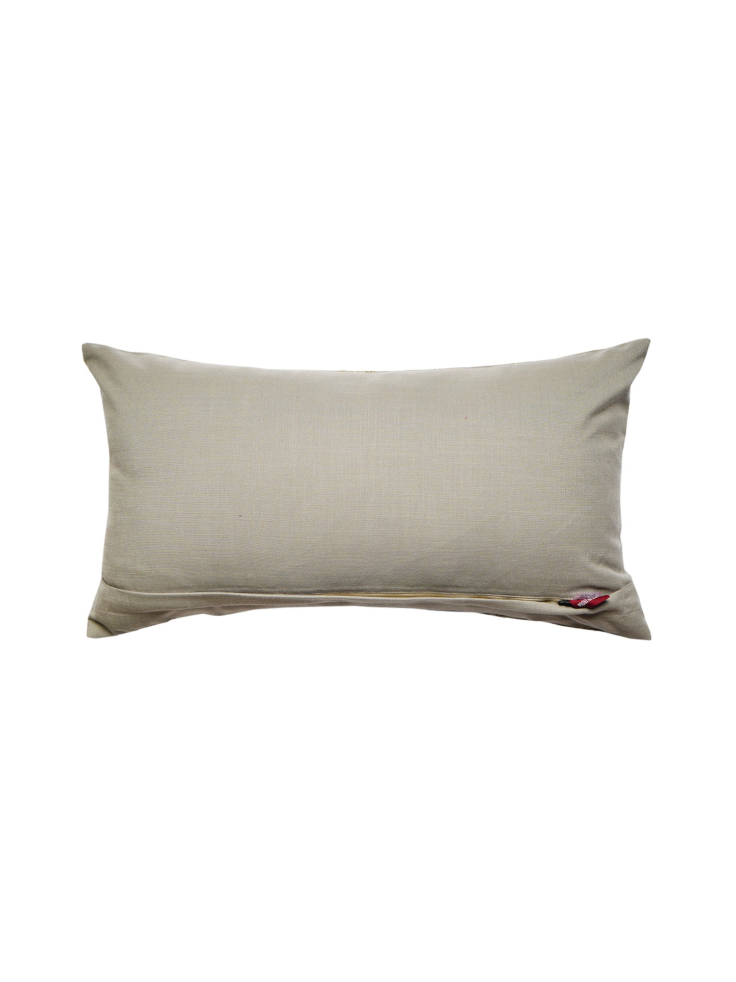 Polyester Blend Cushion Cover - Grey, Arri Work 12x22 inches, Set of 1