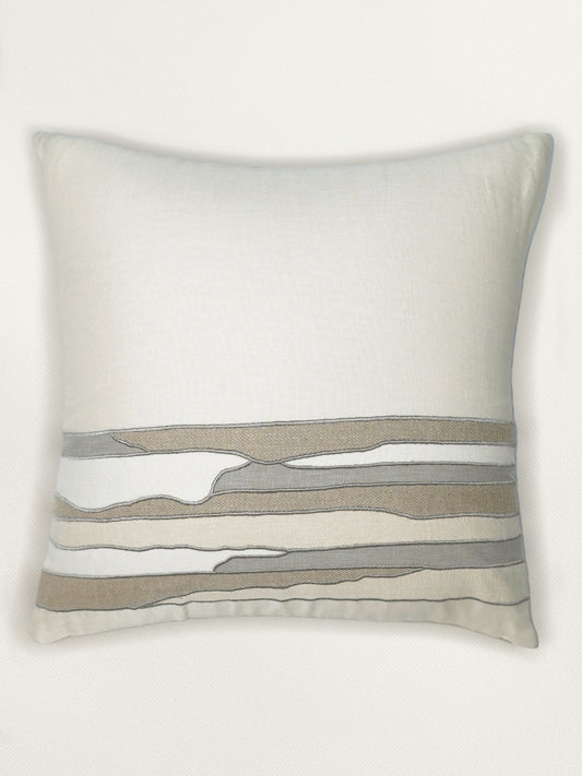 ZEBA Cushion Cover - Luxe Collection | Sofa, Bedroom, Couch | Applique Patches | Multicolor - Poly Cotton | 16x16 inch (40x40 cms) (Pack of 1)