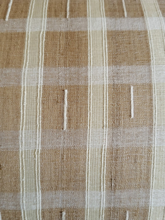 ZEBA Cushion Cover - Luxe Collection | Sofa, Bedroom, Couch | Verticle Stripes | Brown - Silk | 12x22 inch (30x55 cms) (Pack of 1)