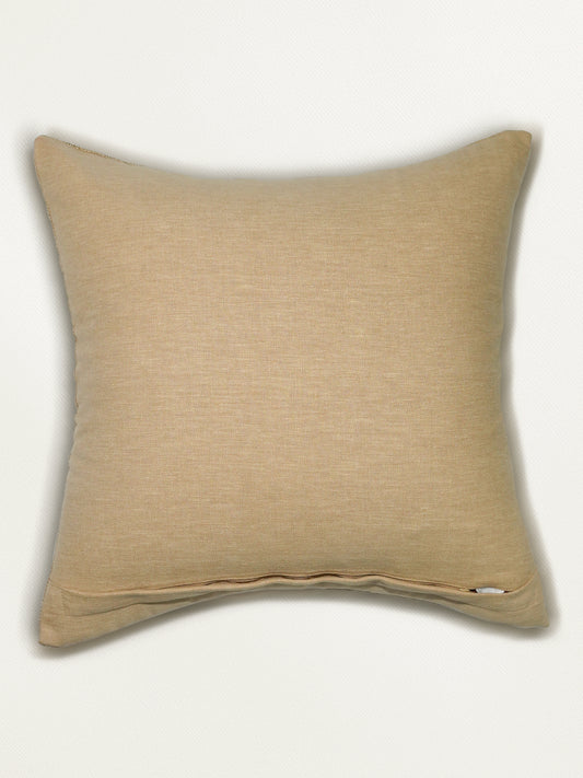 ZEBA Cushion Cover - Luxe Collection | Sofa, Bedroom, Couch | Self Textured | Golden Brown - Polyester | 18x18 inch (45x45 cms) (Pack of 1)