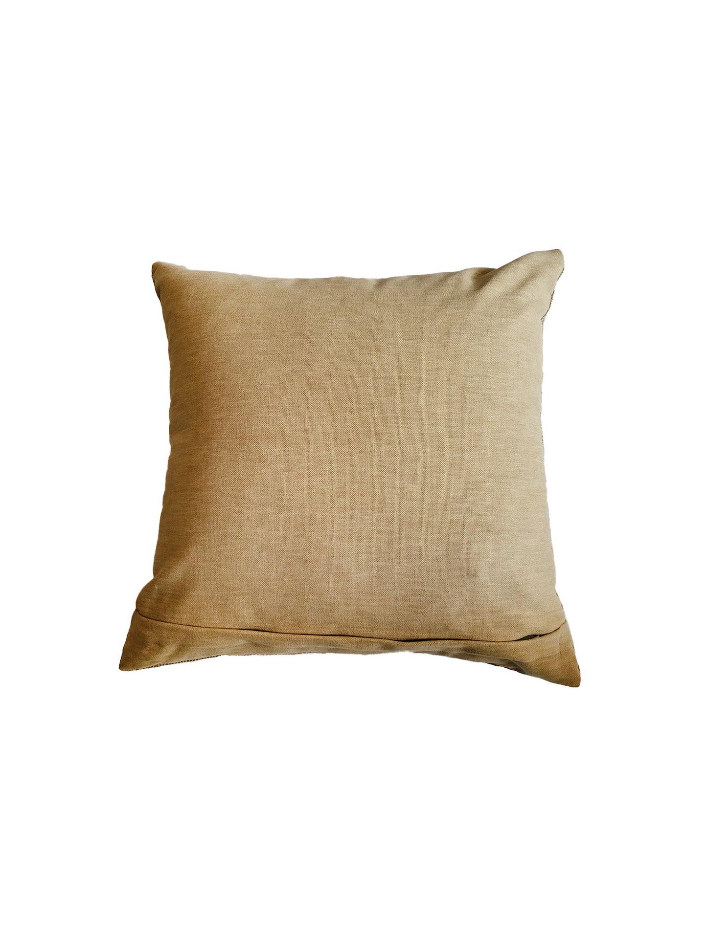 ZEBA Cushion Cover - Luxe Collection | Sofa, Bedroom, Couch | Self Textured | Golden Brown - Polyester | 18x18 inch (45x45 cms) (Pack of 1)