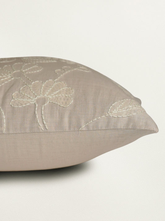 Hand Embroidery Cushion Cover | Floral Design | Cotton 16 x 16inches