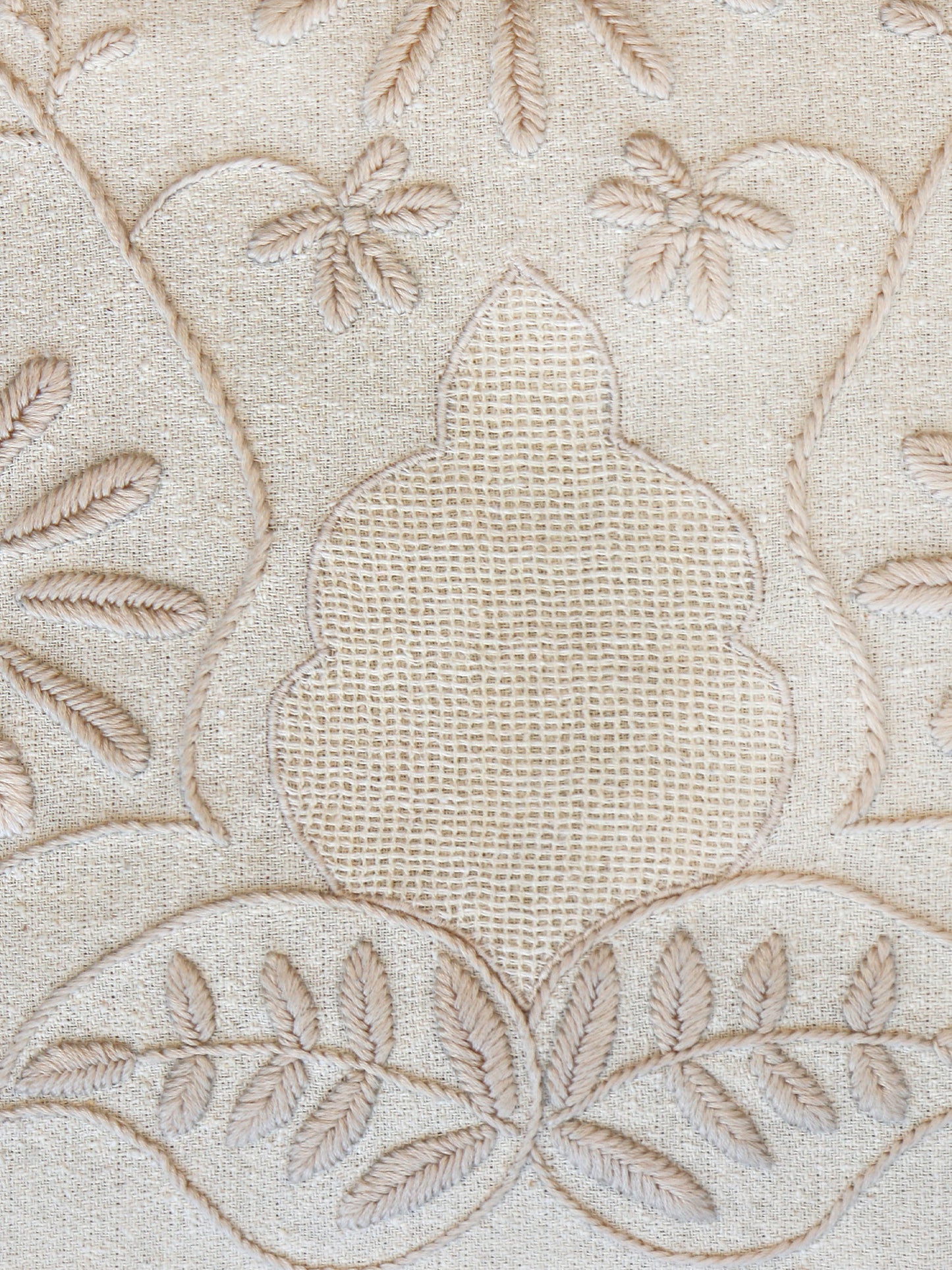 Hand Embroidery Cushion Cover with Jali and Floral Design - Cotton 16x16 inches