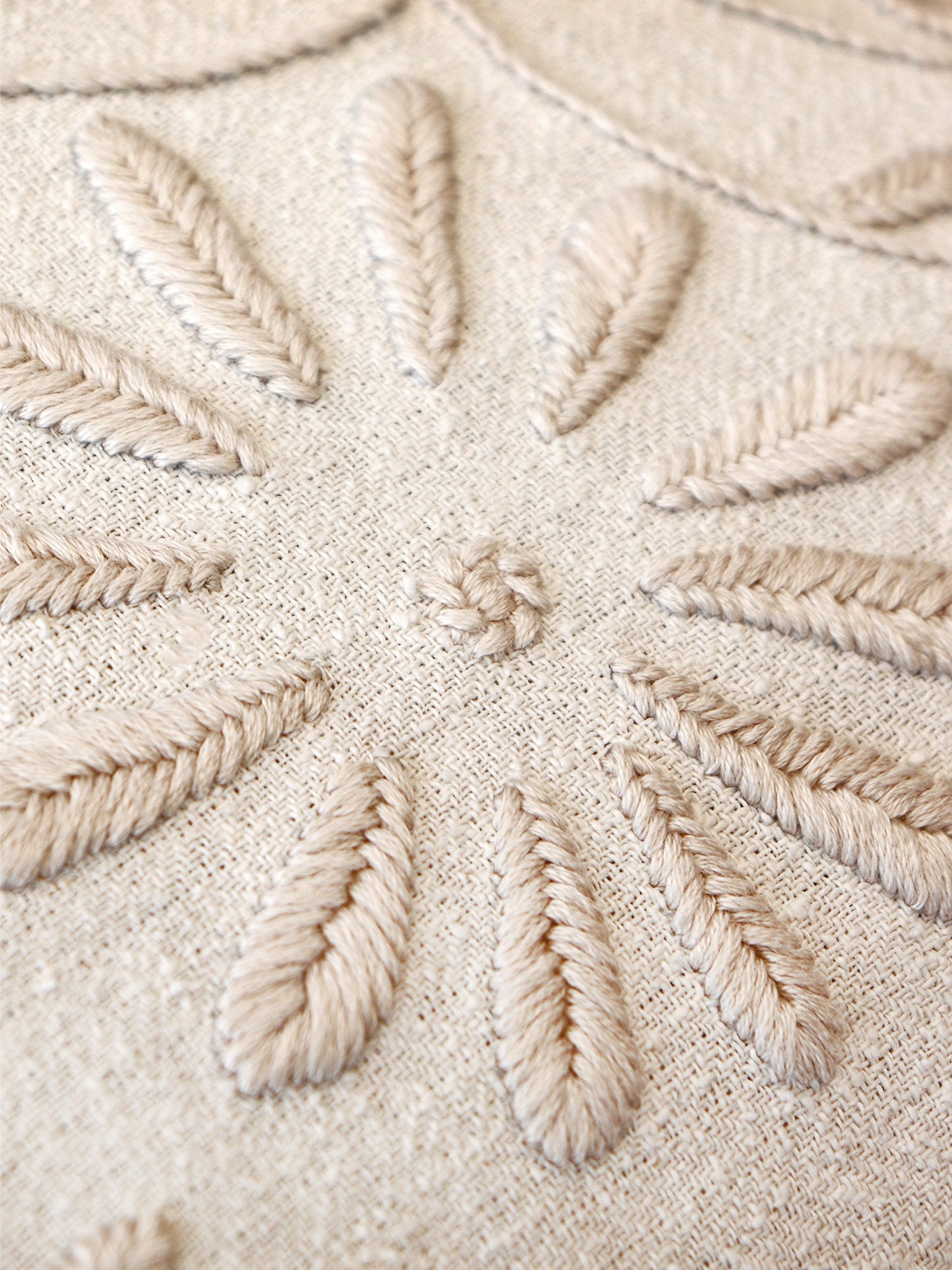 Hand Embroidery Cushion Cover with Jali and Floral Design - Cotton 16x16 inches