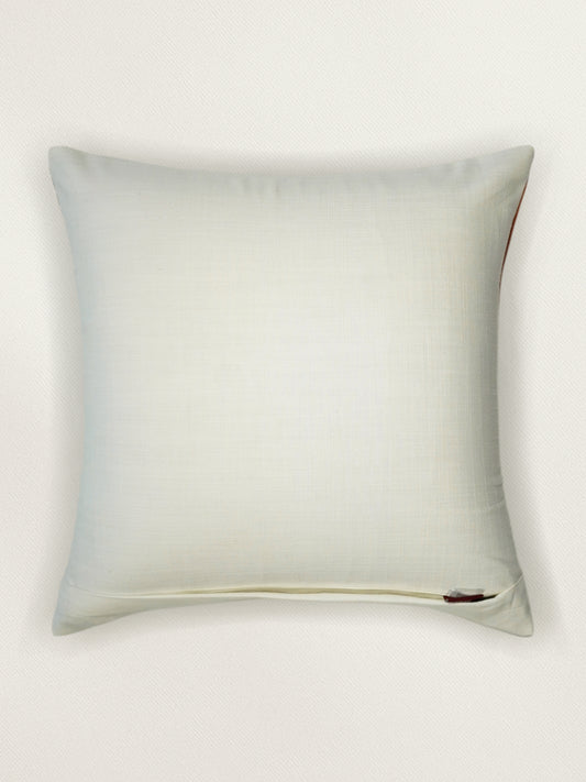 Modern Patchwork Cushion Cover | 18 Inch x 18 Inch | Rust & Cream