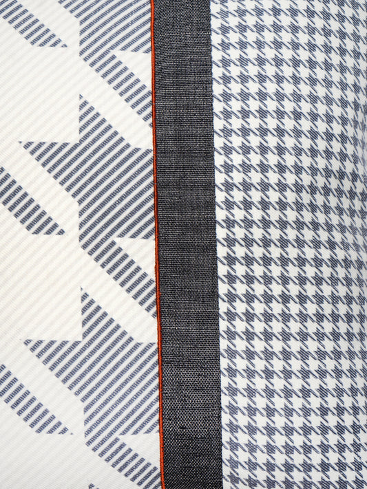 Polyester Blend Cushion Cover – White, Patch Work + Machine Embroidery, 18x18 inch, Set of 1