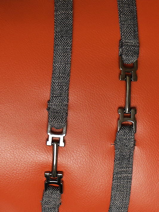 Leather & Polyester Cushion Cover – Rust, Patti Work, 12x22 inch, Set of 1