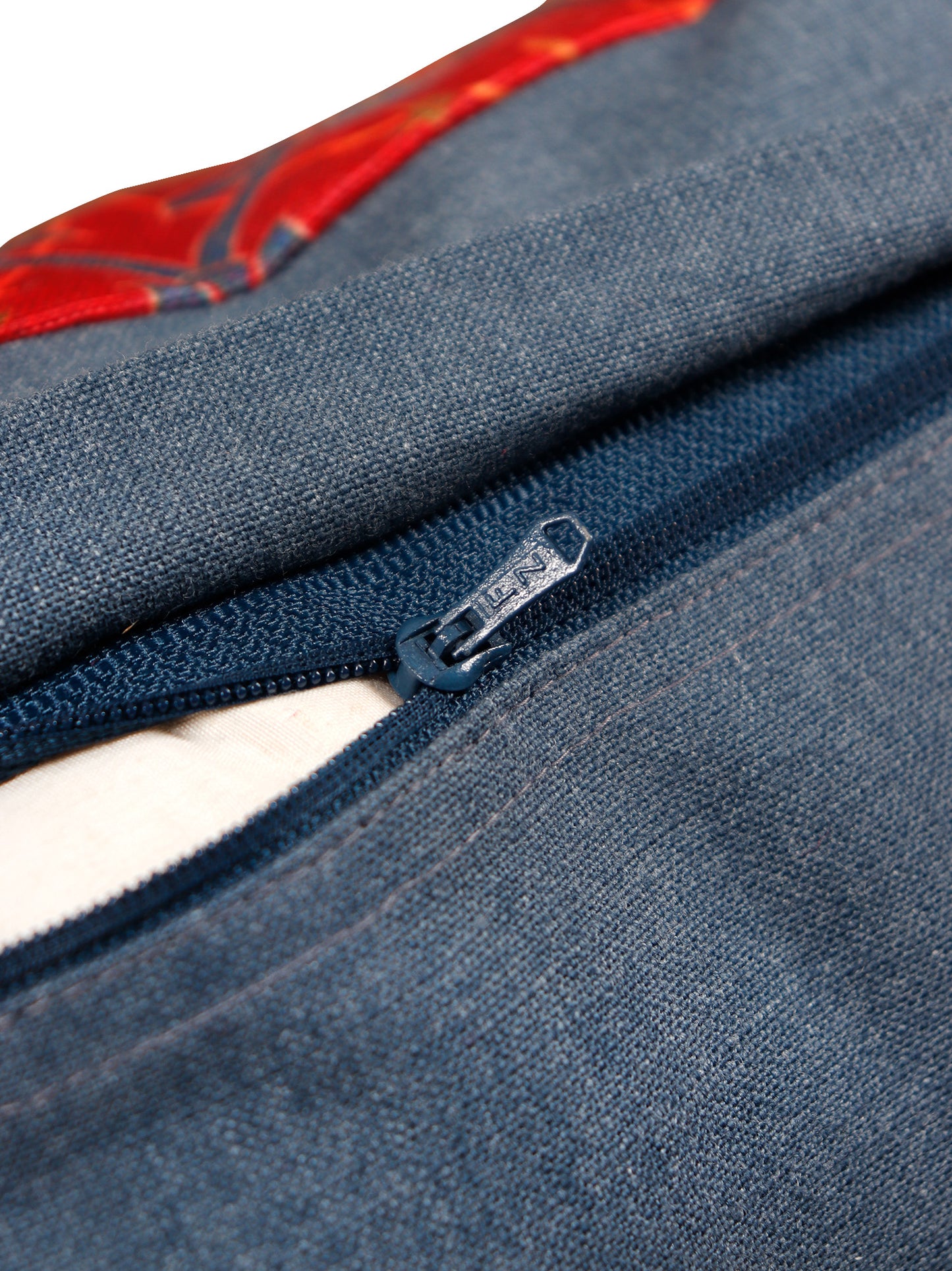 Cushion Cover with Floral Print and Highlighted Silver Embroidery - Red/Grey - 16x16in