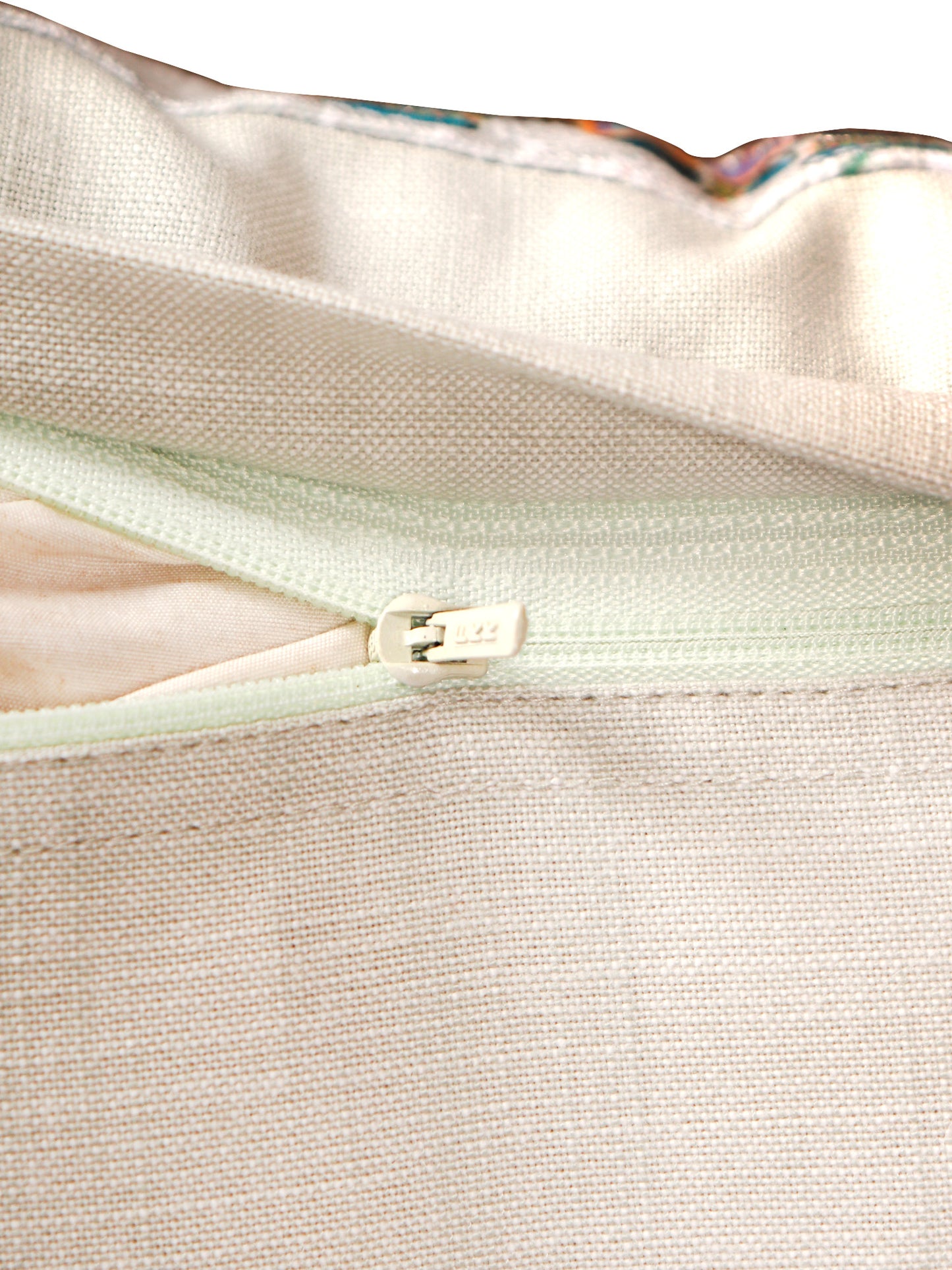 Mughal Elephant Play Printed Cushion Cover with Highlighted Silver Embroiderey - White - 16x16 Inches