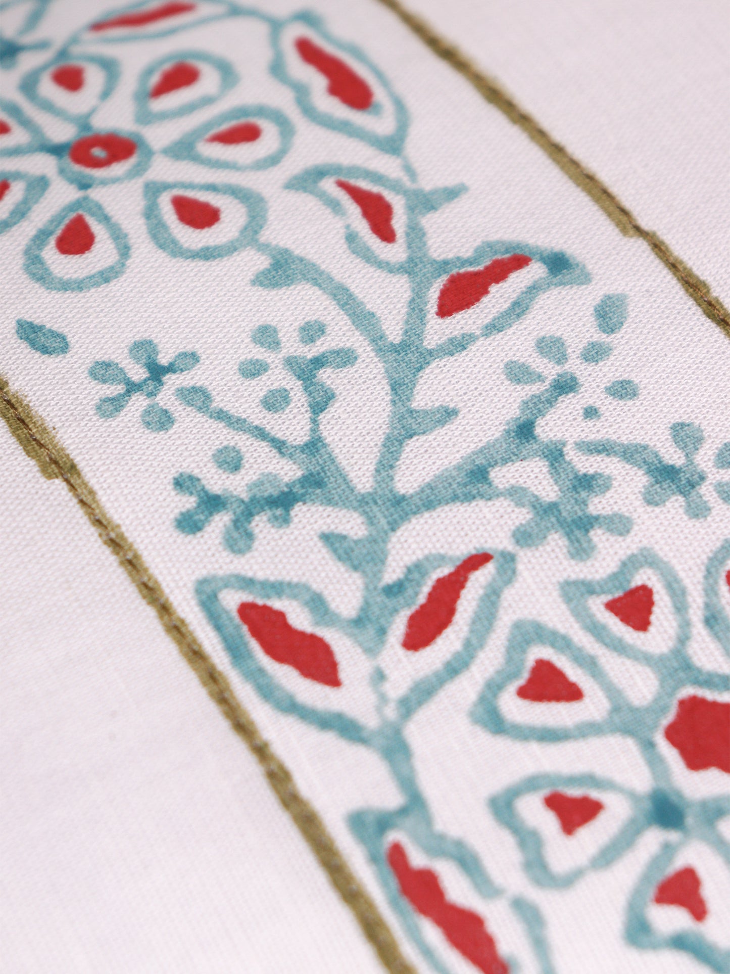 Hand Embroidered Luxe Collection Cushion Covers | Block Printed with Quilted Stitching Off White - 12x22 Inches