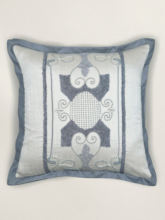 Embroidered Cushion Cover 16 Inch x 16 Inch | Grey