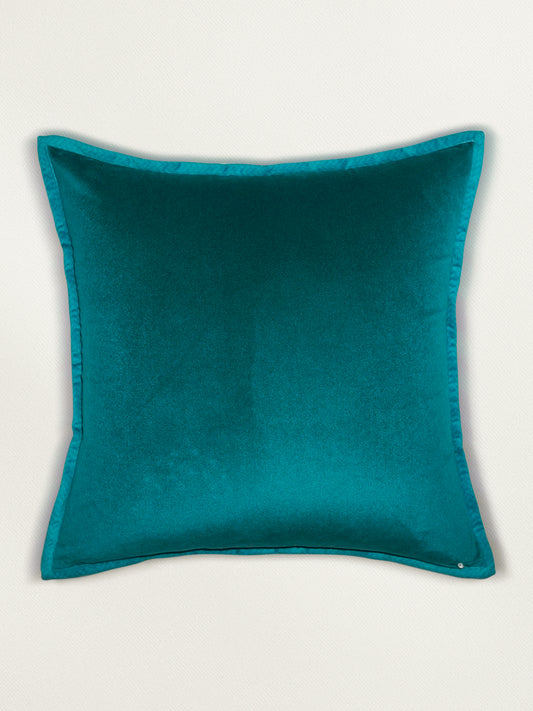 Hand Embroidered Pichwai Cushion Cover with Digital Print | Chevron Flange Border Velvet 18x18 Inches