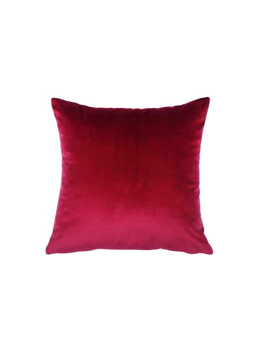 Hand Embroidered Pichwai Cushion Cover with Digital Print | Embellished Velvet 16x16 Inches