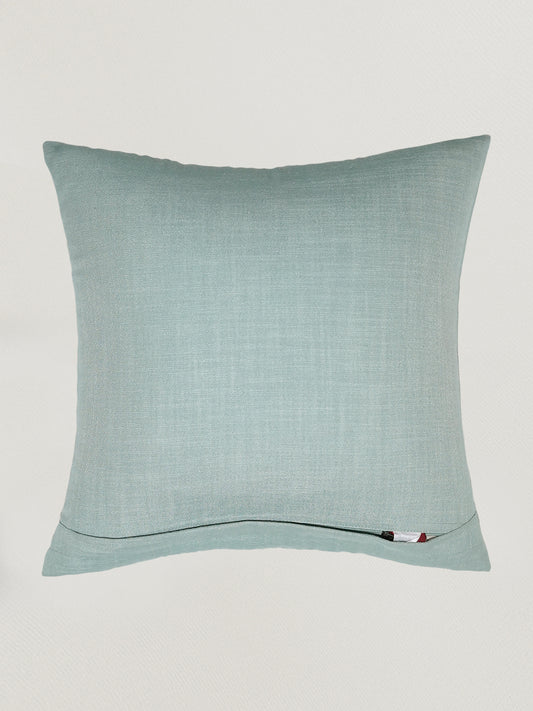 Hand Embroidered Luxe Collection Cushion Cover | Tree Leave Embroidery Green - 16x16 Inches