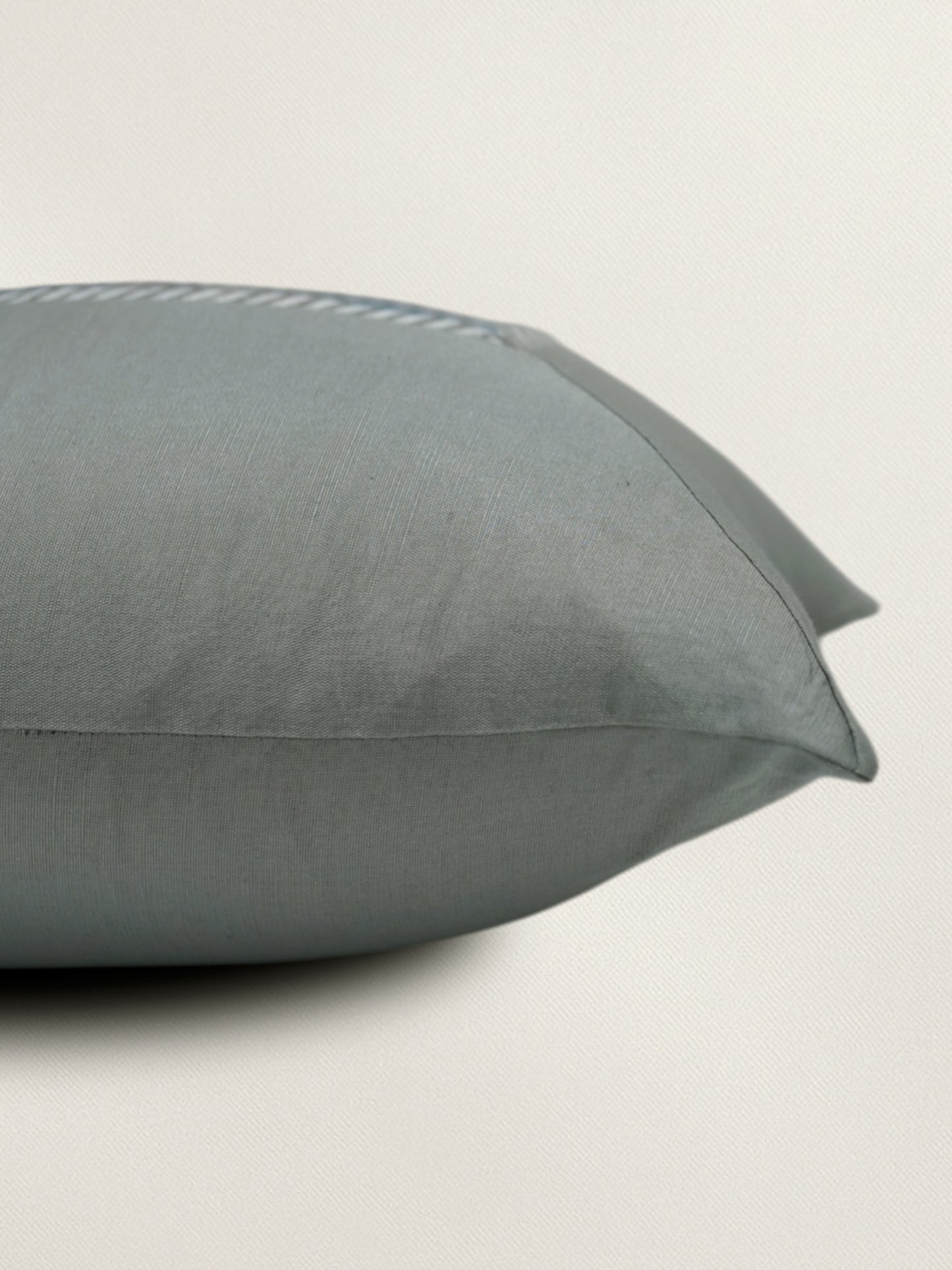 Multicolor Linen Cushion Cover- Hand Painted Design with Patchwork & Piping – 16x16 inches, set of 1