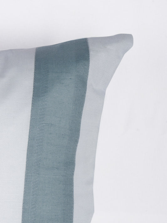 Linen Cushion Cover – Light Blue, Patch Work 16x16 inch Set of 1