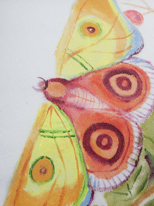 Linen Cushion Cover – Blue, Painted Design 12x22 inch set of 1