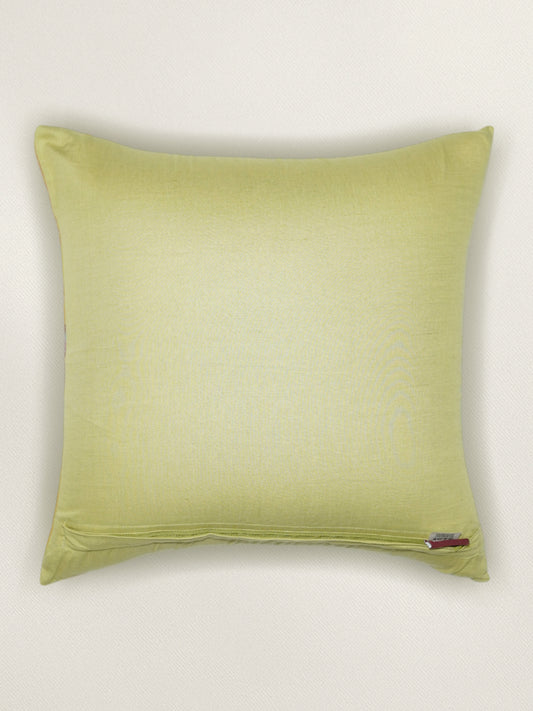 Linen Green Cushion Cover – 16x16 hand painted inch Set of 1