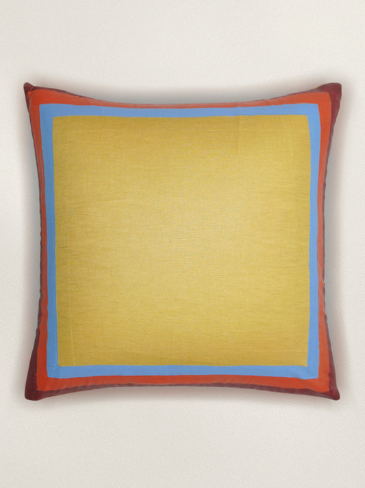 Linen Cushion Cover – hand painted ,16x16 inch Set of 1