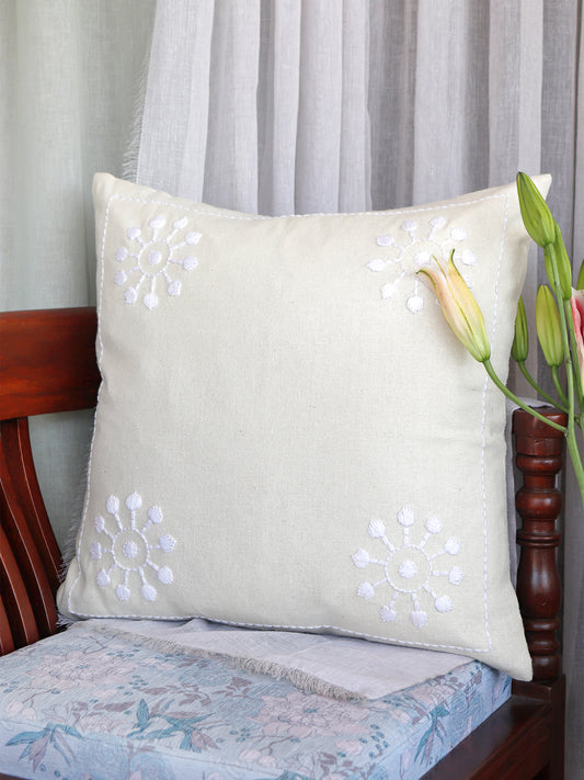 Hand Embroidered Luxe Collection Cushion Covers with Floral Pattern | Multi 20x20, 12x22 Inches (Set of 2)